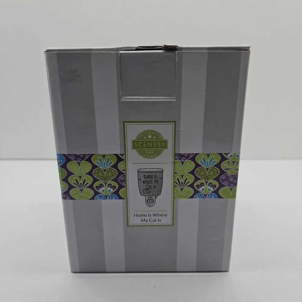 Scentsy Home Is Where My Cat Is Mini Warmer Night Light Wall Plug NIB